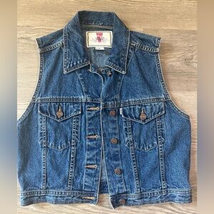 Vintage 1996 Levi Women Denim Vest | Trending Summer Style